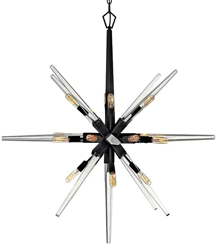 Hinkley Ariel 36"W Black 16-Light Starburst Pendant Light