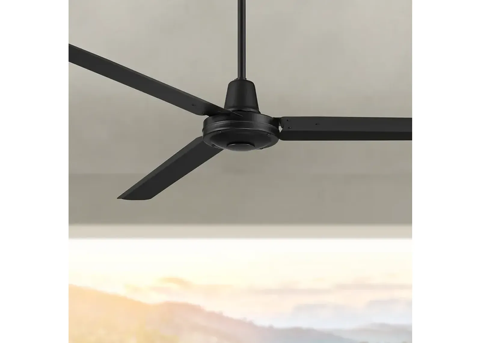 60" Casa Vieja Turbina DC Damp Matte Black Ceiling Fan with Remote