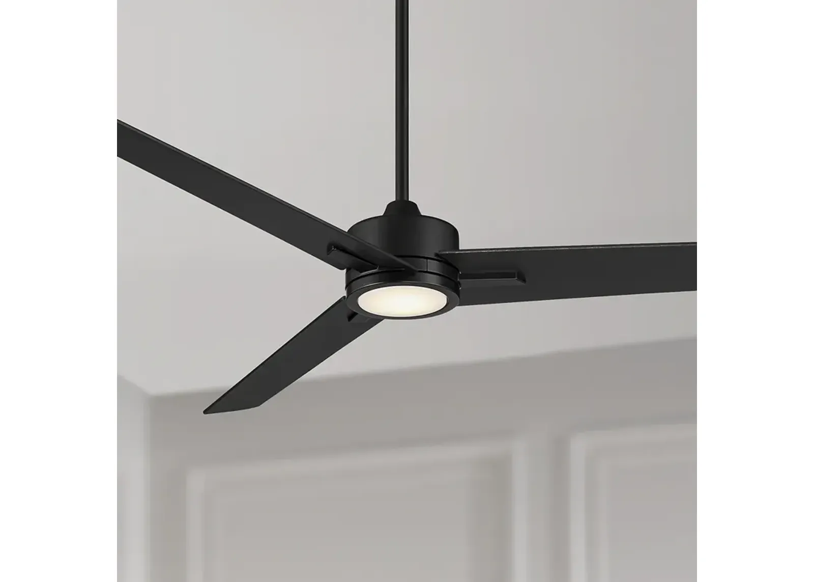 60" Monte Largo Matte Black Modern LED Ceiling Fan with Remote