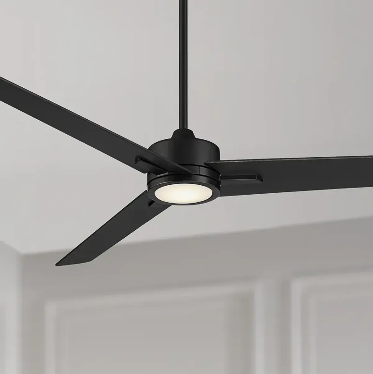 60" Casa Vieja Monte Largo Matte Black LED Ceiling Fan with Remote