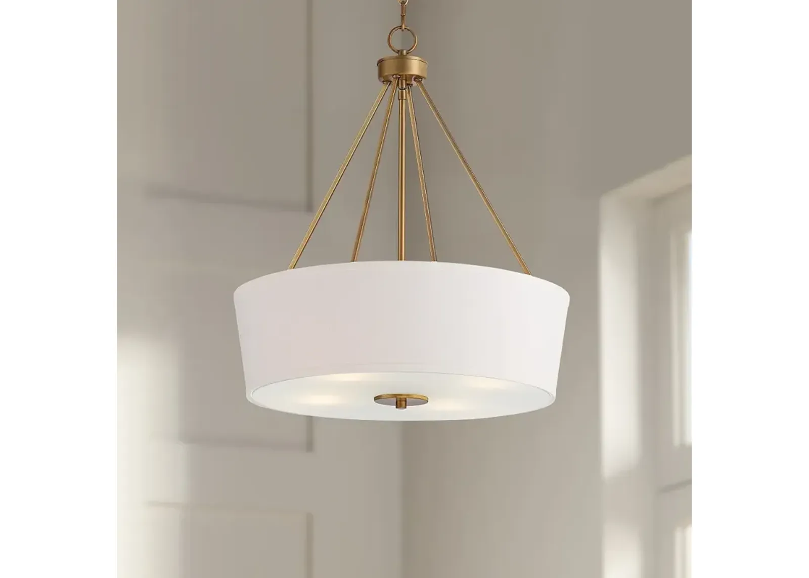 Possini Euro Saffira 20" Wide Warm Gold Modern Luxe Drum Pendant Light