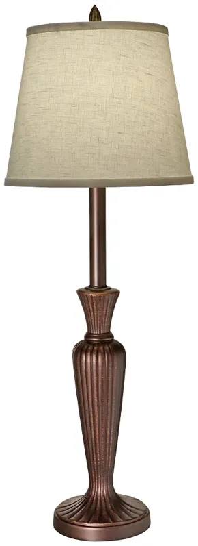 Stiffel Tannehill 30" Deco Oxidized Bronze Metal Buffet Table Lamp