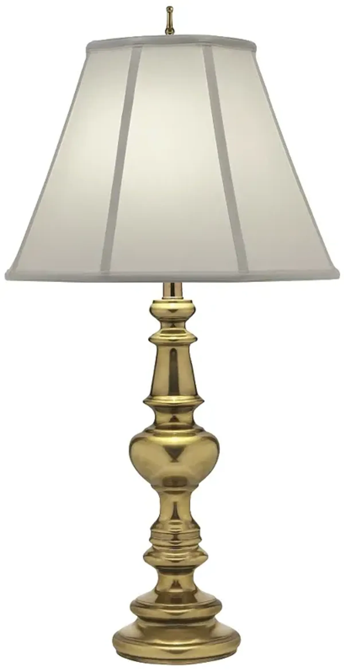 Stiffel Dover 33" High Silk Shade and Burnished Brass Metal Table Lamp