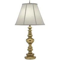 Stiffel Dover 33" High Silk Shade and Burnished Brass Metal Table Lamp