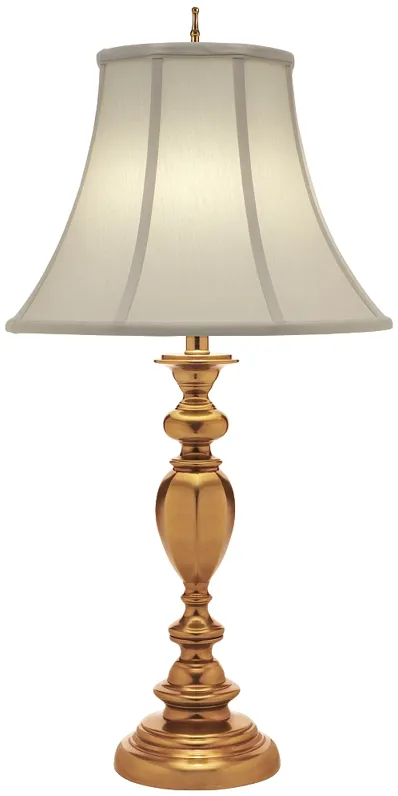 Stiffel Creston Umbered Brass Metal Table Lamp