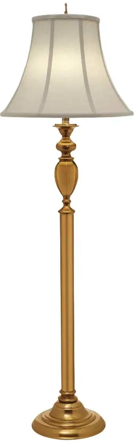 Stiffel DeMara 60" High Traditional Umbered Brass Metal Floor Lamp