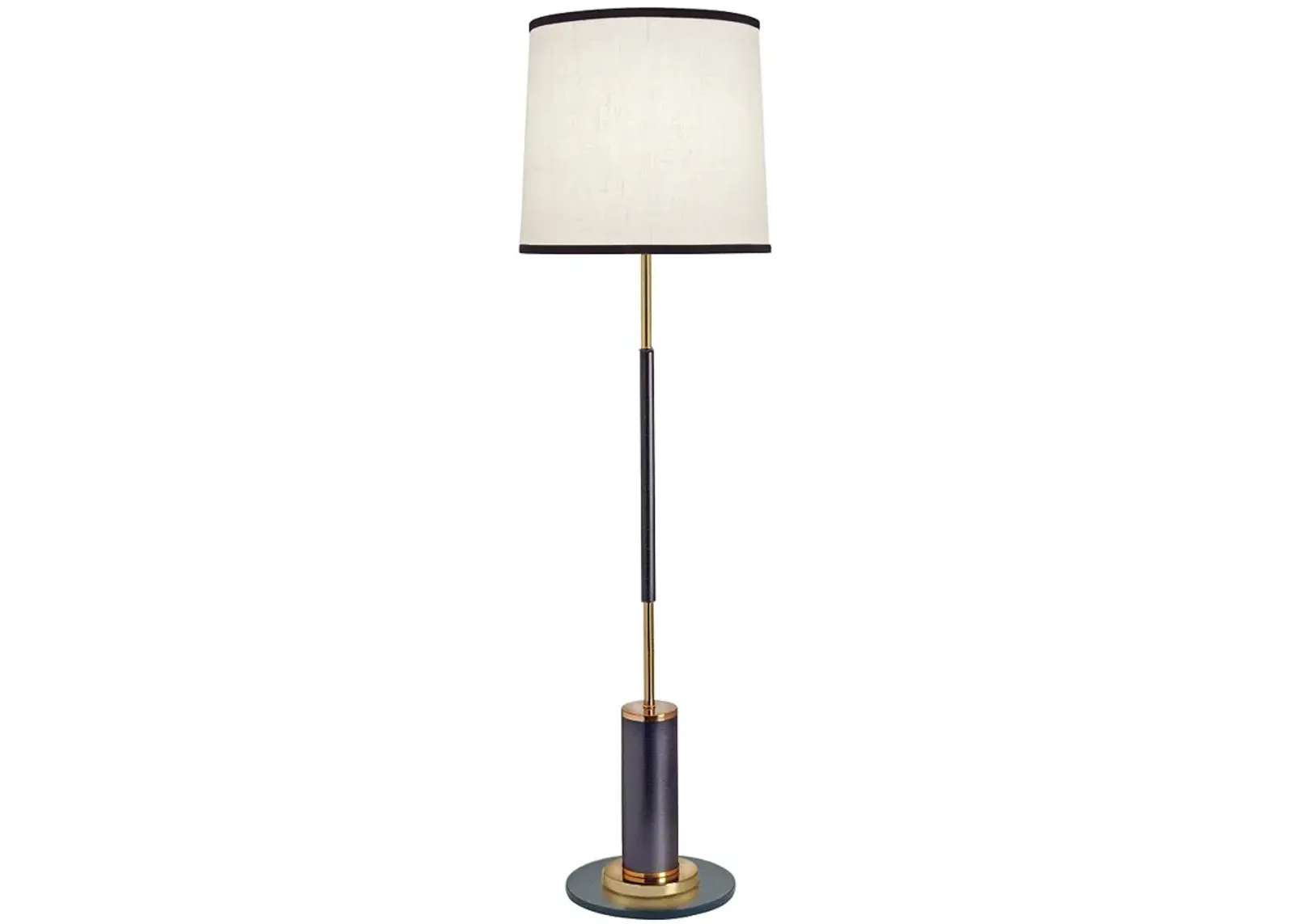 Stiffel Medio Matte Black and Polished Gold Metal Floor Lamp