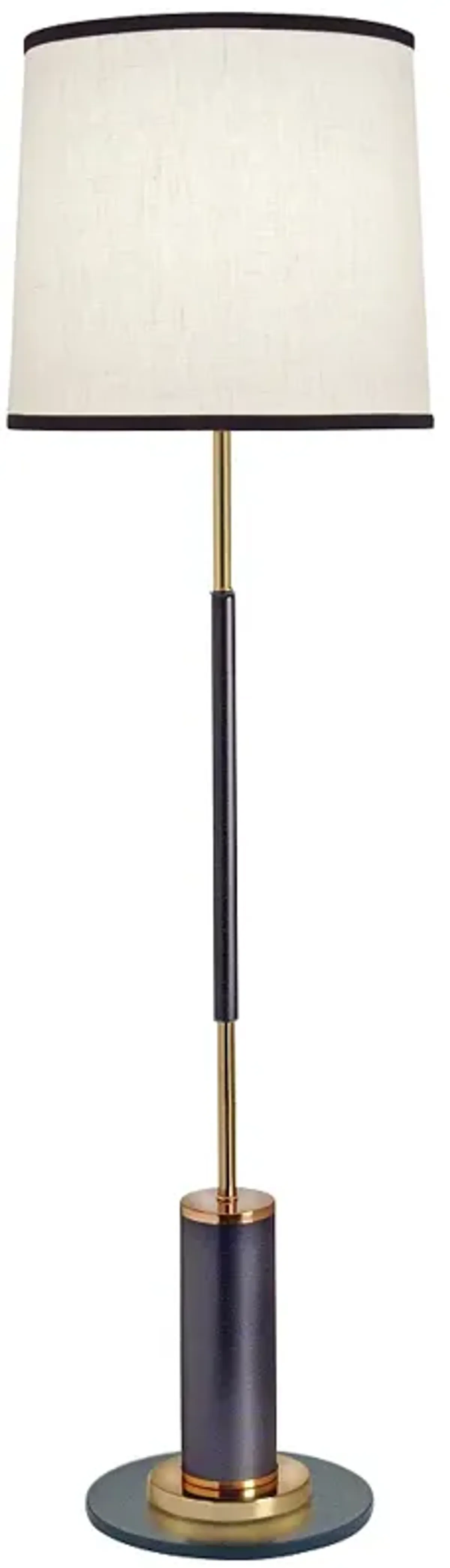 Stiffel Medio Matte Black and Polished Gold Metal Floor Lamp