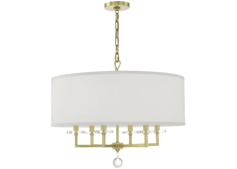 Paxton 6 Light Aged Brass Chandelier