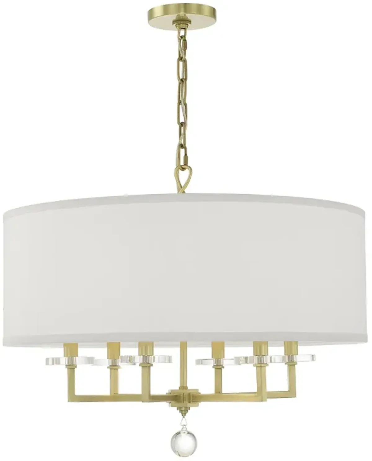 Paxton 6 Light Aged Brass Chandelier