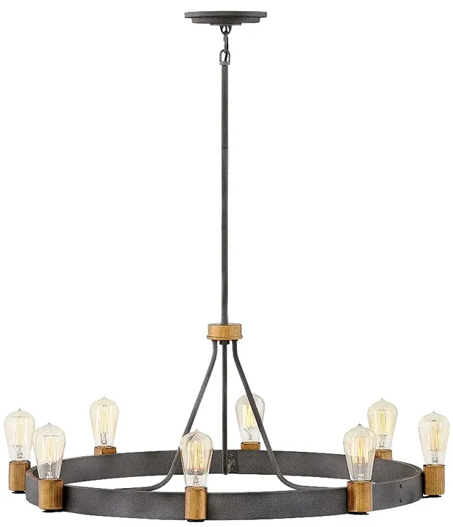 Chandelier Silas-Large Single Tier-Aged Zinc