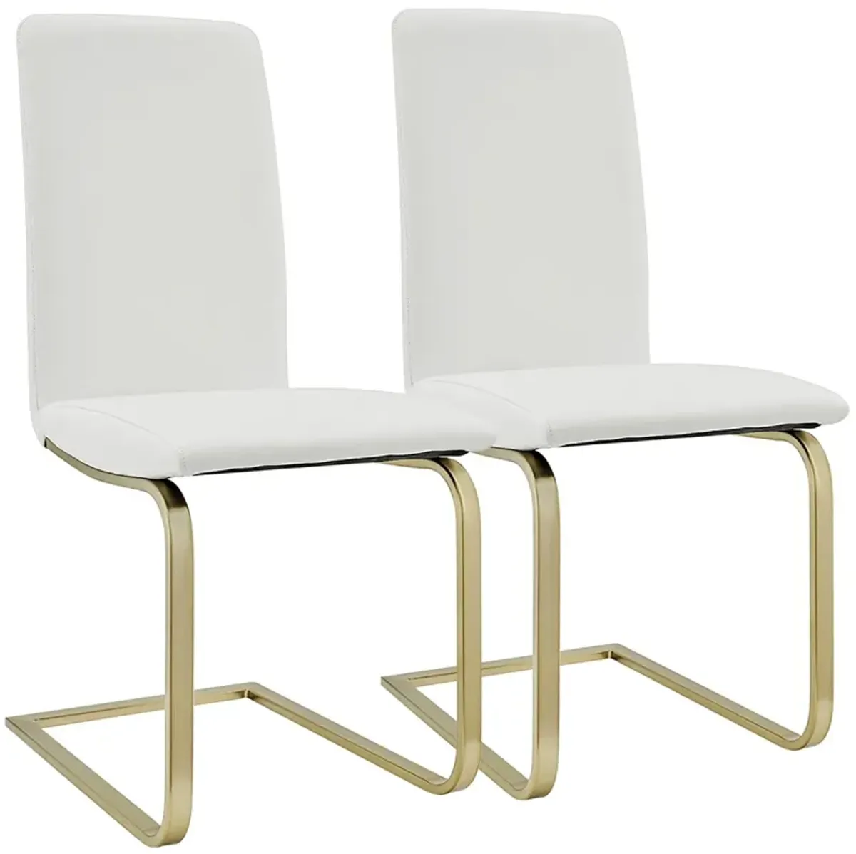 Cinzia White Faux Leather Dining Chairs Set of 2