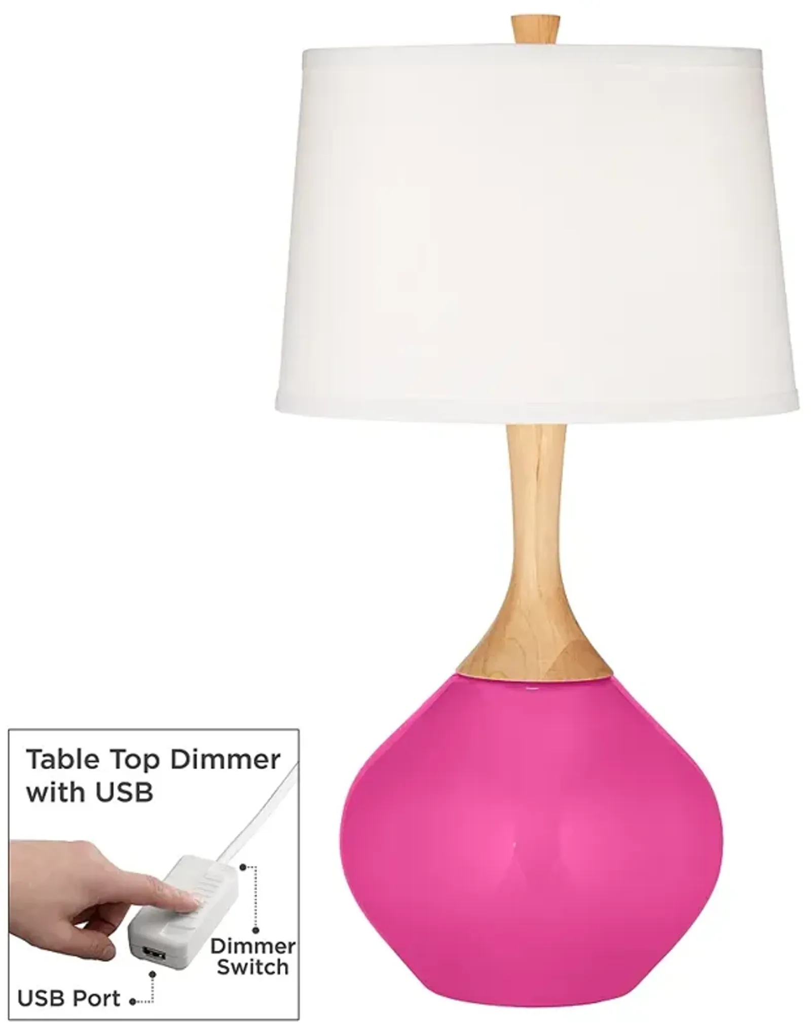 Fuchsia Wexler Table Lamp with Dimmer