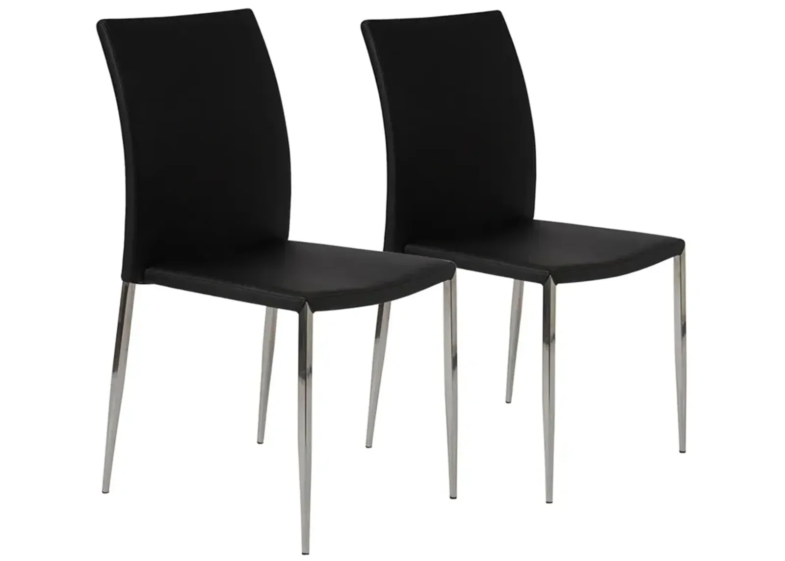 Diana Black Faux Leather Dining Chairs Set of 2