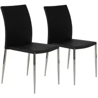 Diana Black Faux Leather Dining Chairs Set of 2