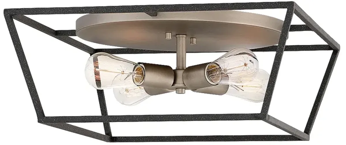 Hinkley Fulton 18" Wide Aged Zinc 4-Light Ceiling Light