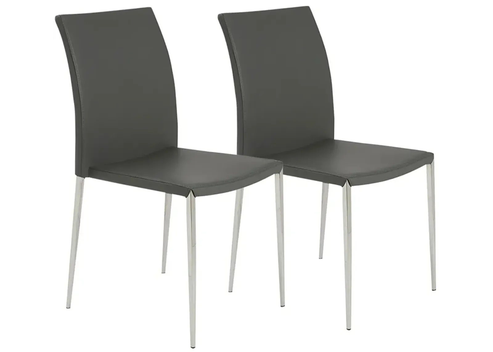 Diana Gray Faux Leather Dining Chairs Set of 2