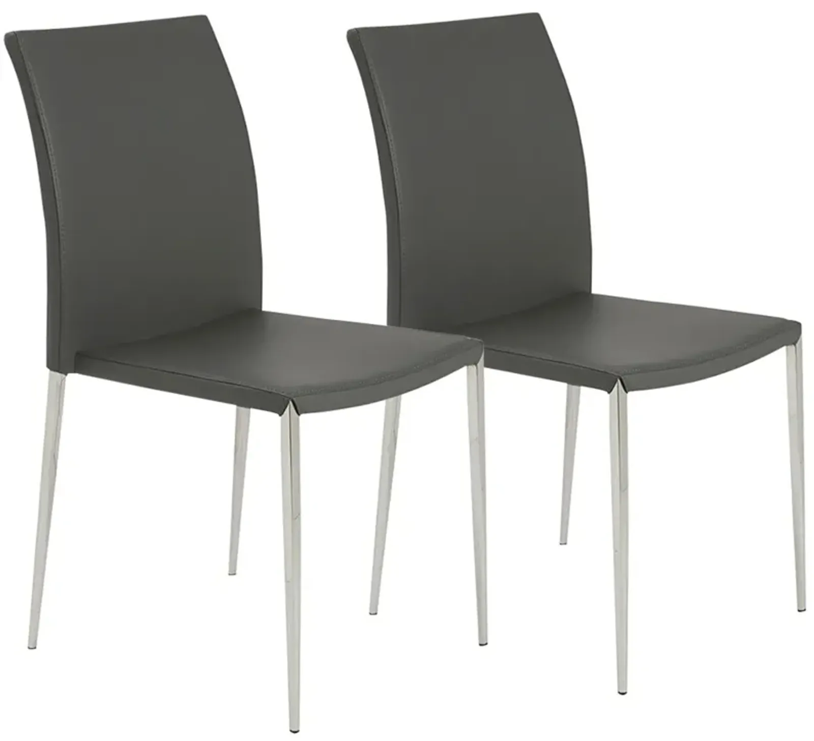 Diana Gray Faux Leather Dining Chairs Set of 2