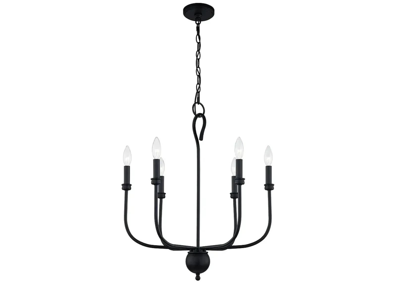 Blanche 22W 26H 6 Light Black Chandelier