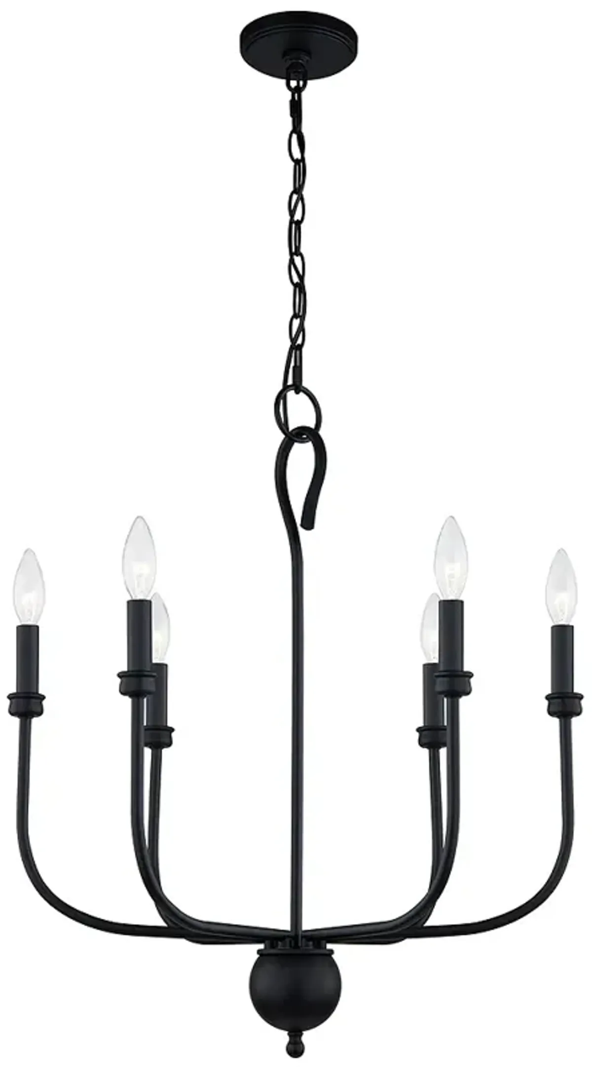 Blanche 22W 26H 6 Light Black Chandelier