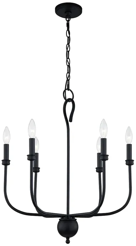 Blanche 22W 26H 6 Light Black Chandelier