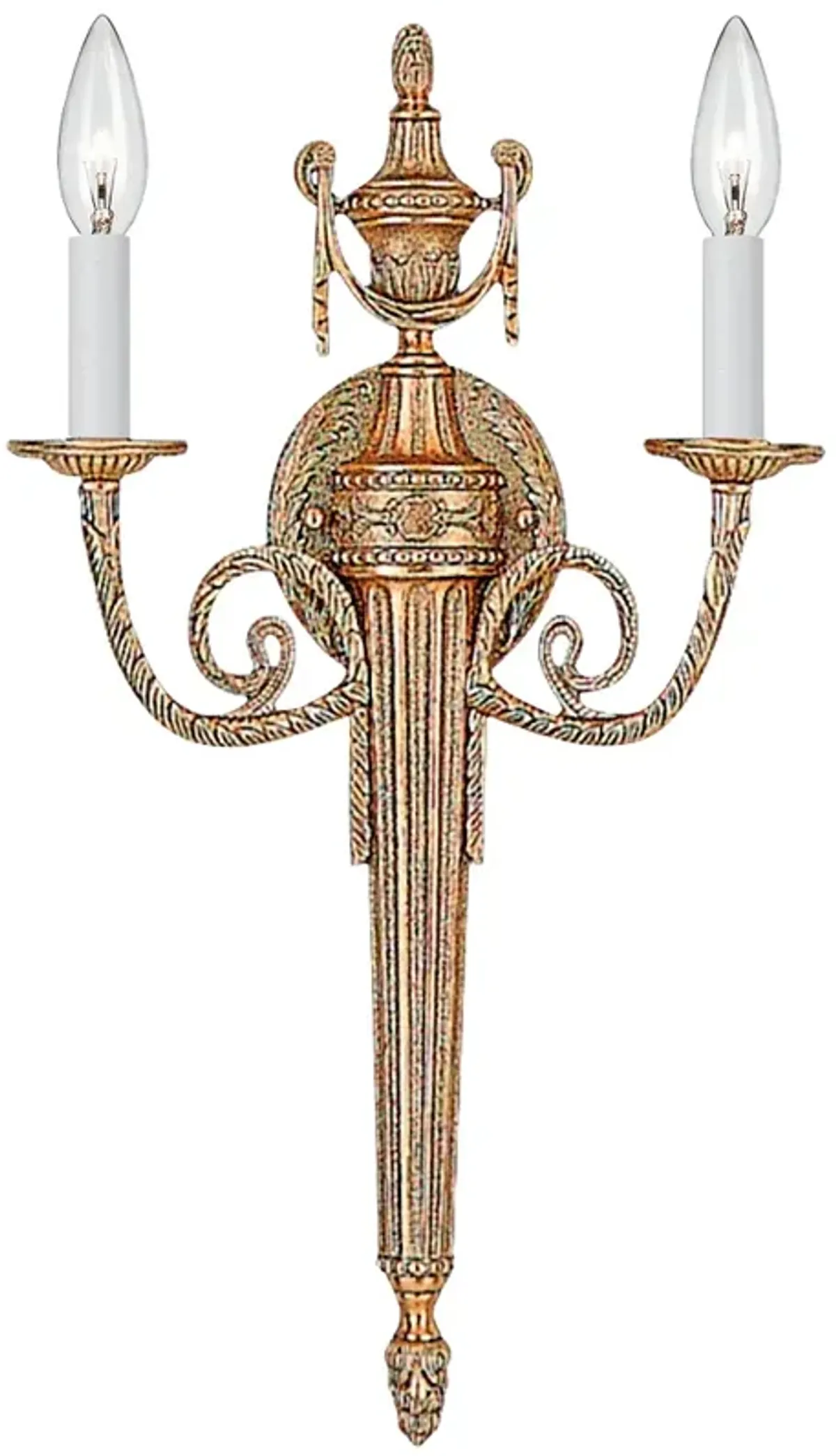 Rope Tassel 20" High Brass 2-Light Traditional Wall Sconce