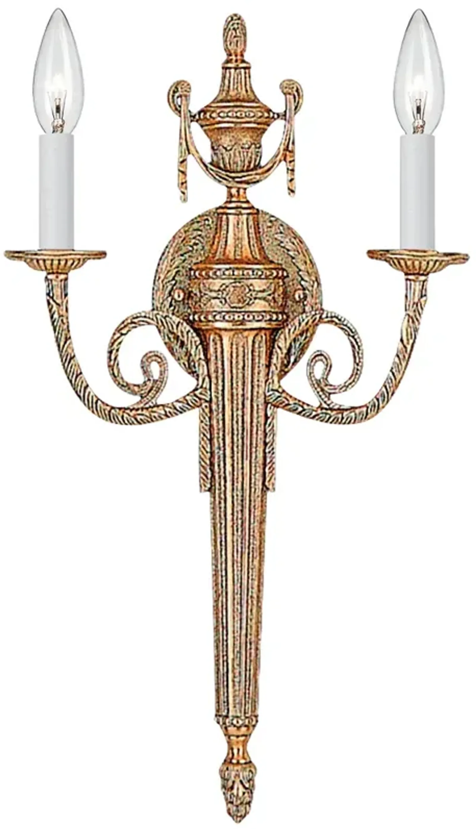 Rope Tassel 20" High Brass 2-Light Traditional Wall Sconce