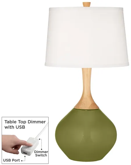 Rural Green Wexler Table Lamp with Dimmer