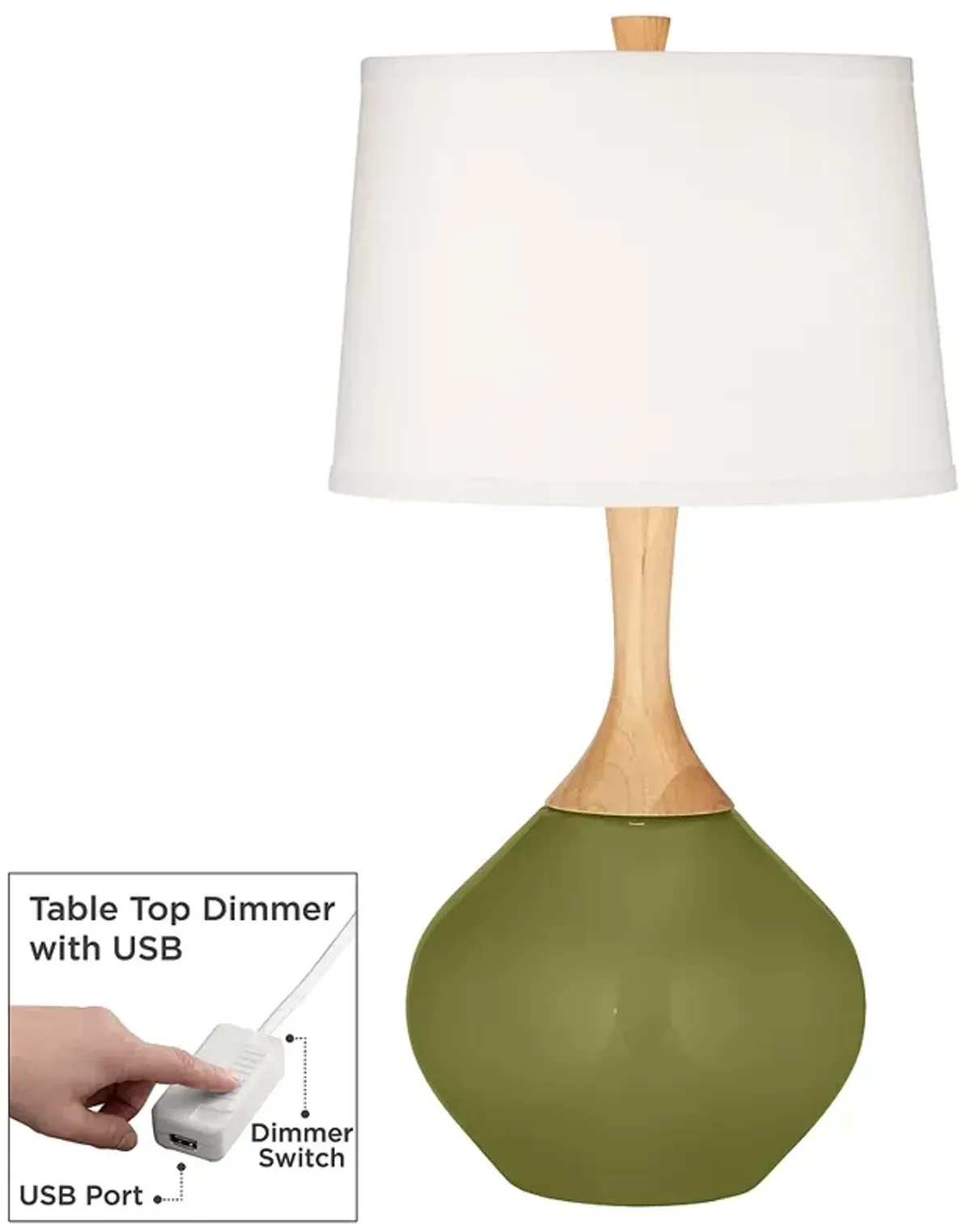 Rural Green Wexler Table Lamp with Dimmer