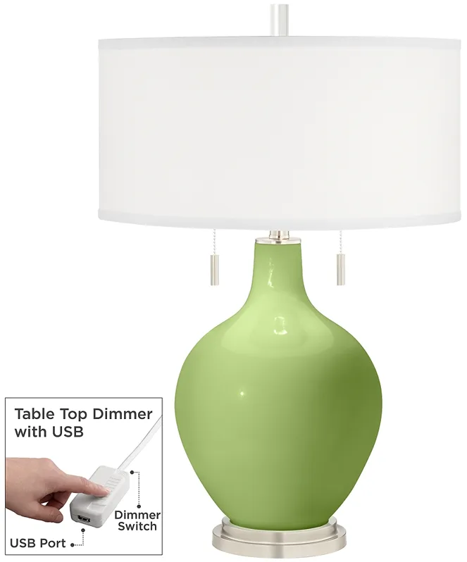 Lime Rickey Toby Table Lamp with Dimmer