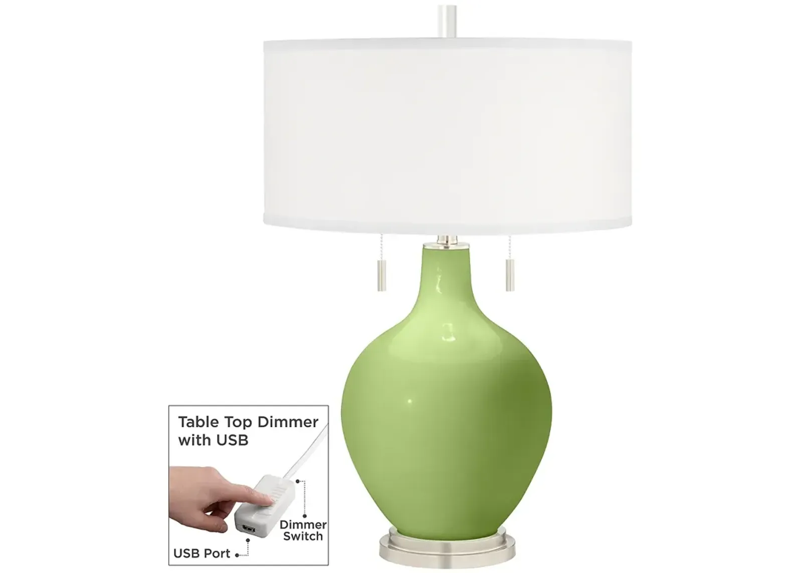 Lime Rickey Toby Table Lamp with Dimmer