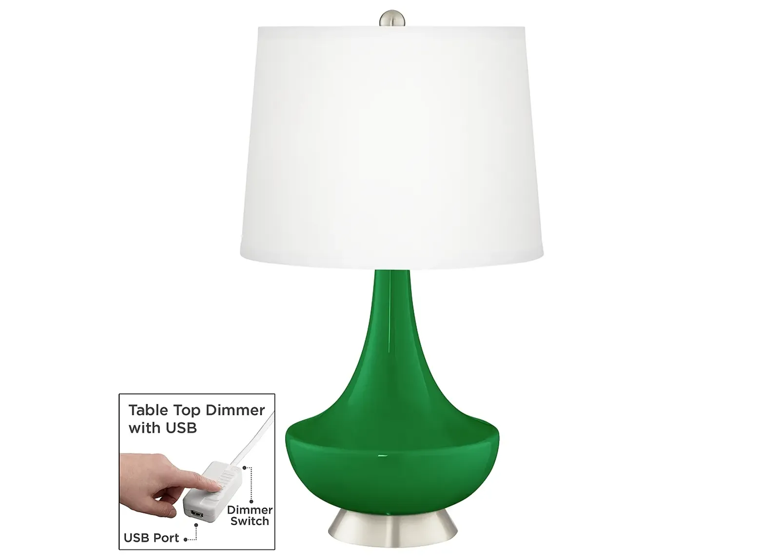 Envy Gillan Glass Table Lamp with Dimmer