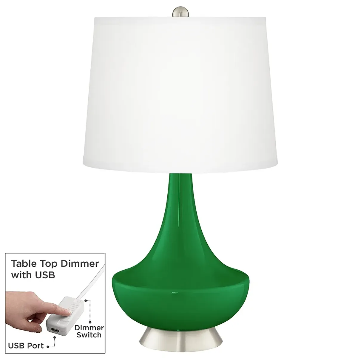 Envy Gillan Glass Table Lamp with Dimmer