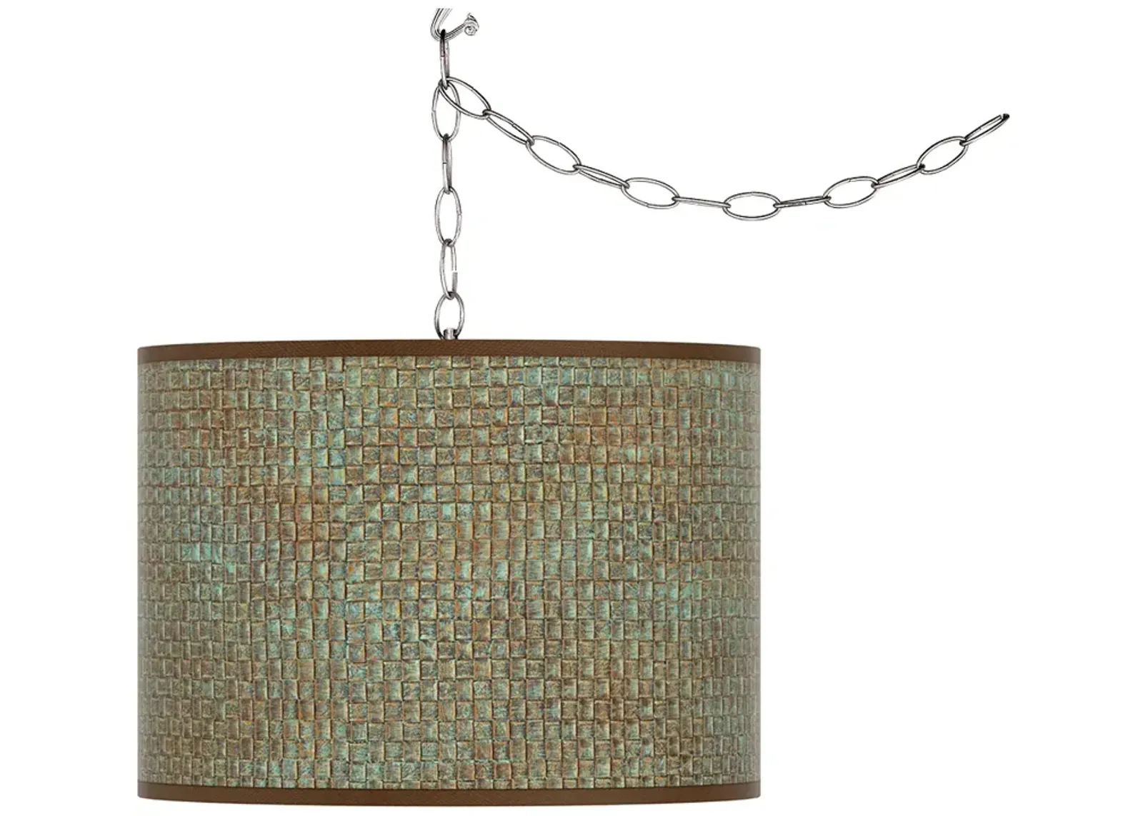 Interweave Patina Giclee Glow Plug-In Swag Pendant