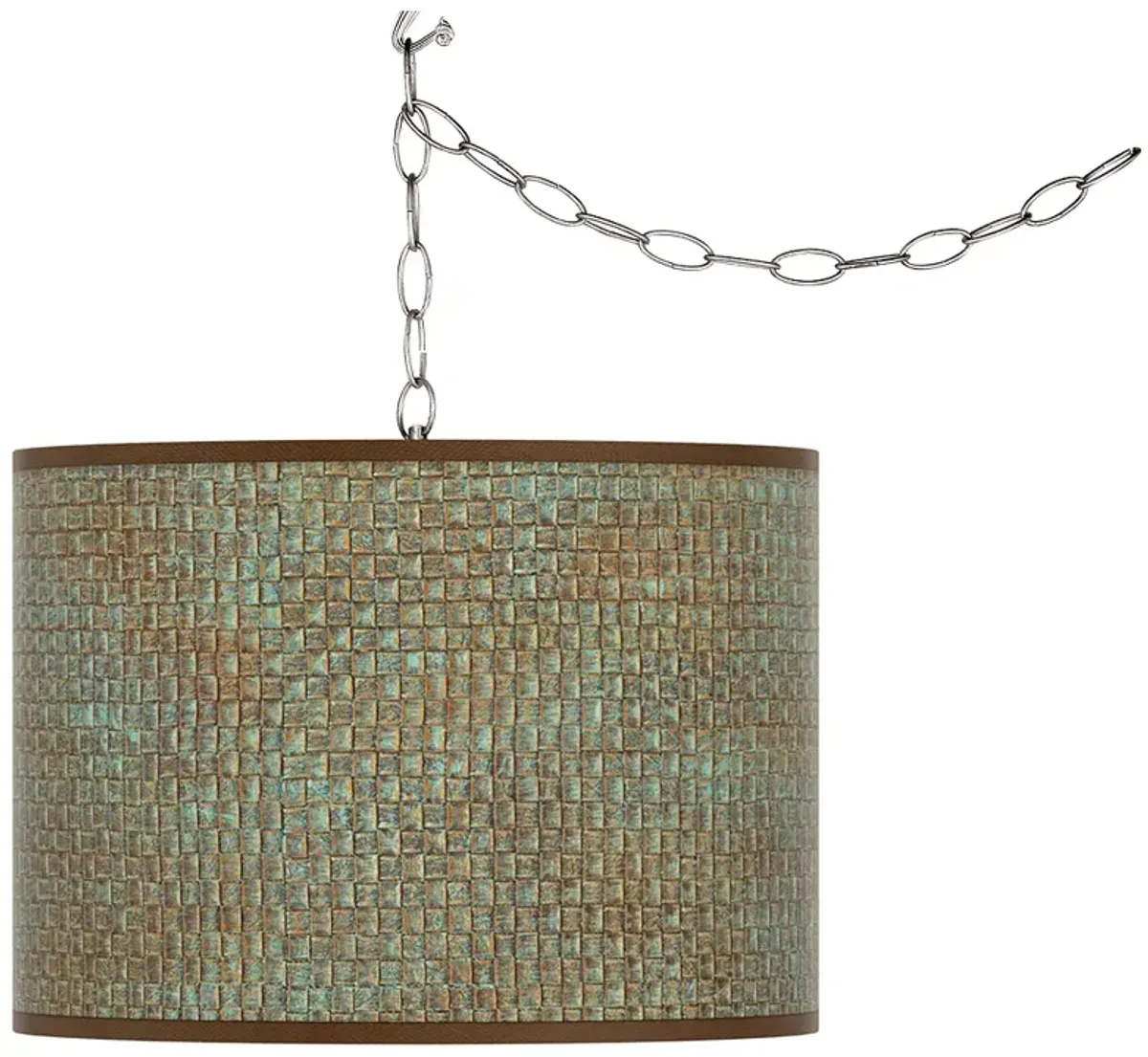 Interweave Patina Giclee Glow Plug-In Swag Pendant