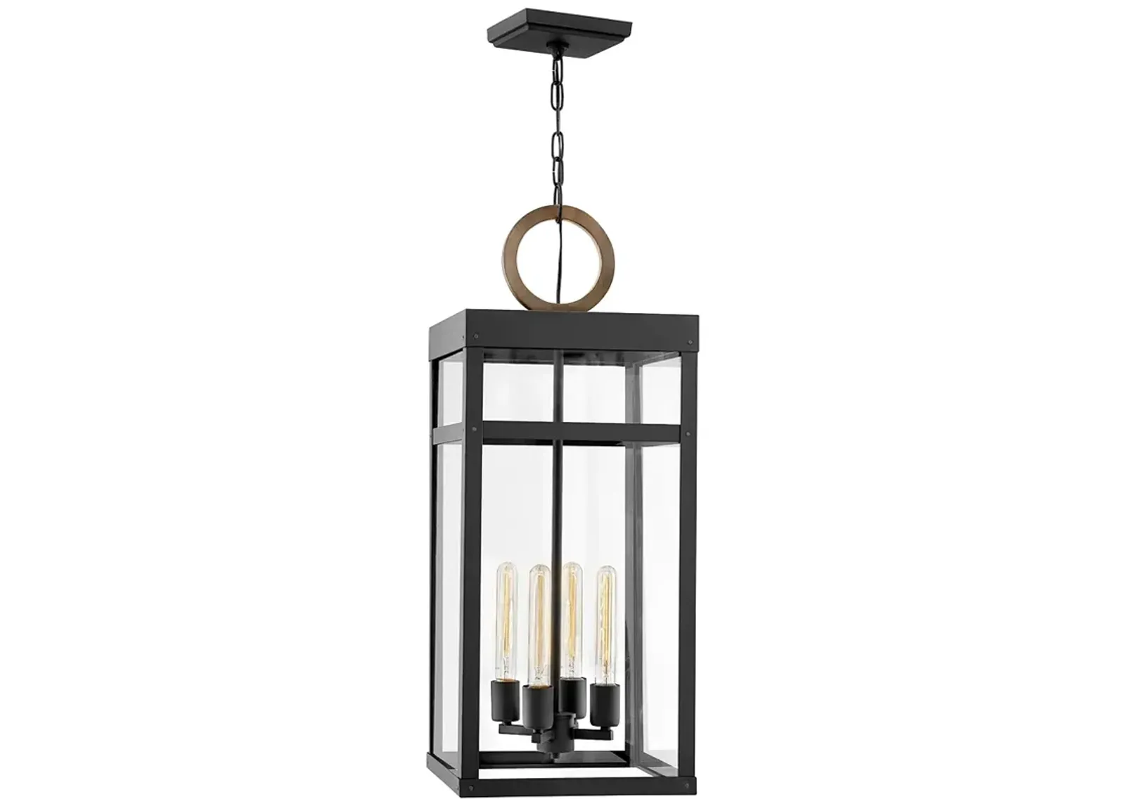 Hinkley Porter 31 1/4" High Black 4-Light LED Outdoor Hanging Light