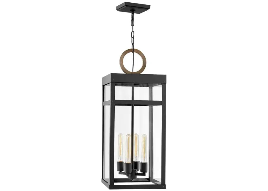 Hinkley Porter 31 1/4" High Black 4-Light LED Outdoor Hanging Light