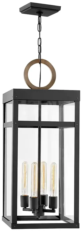 Hinkley Porter 31 1/4" High Black 4-Light LED Outdoor Hanging Light