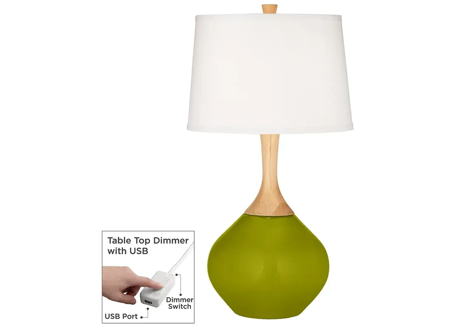 Olive Green Wexler Table Lamp with Dimmer