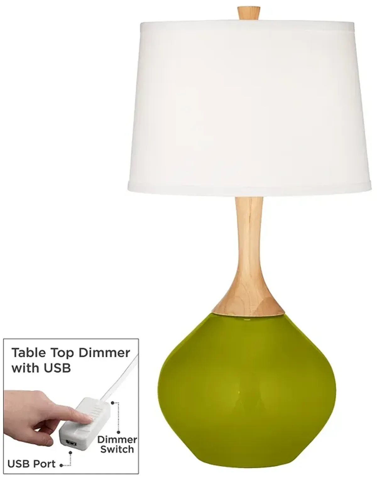 Olive Green Wexler Table Lamp with Dimmer