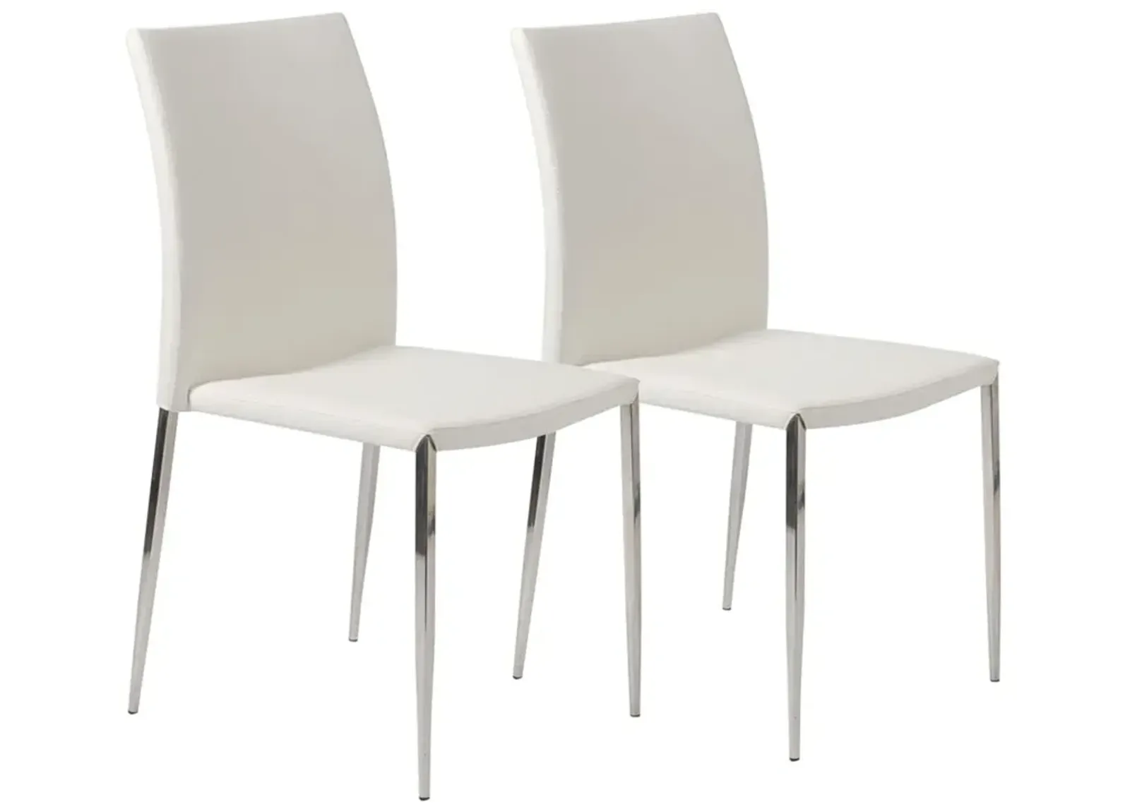 Diana White Faux Leather Dining Chairs Set of 2