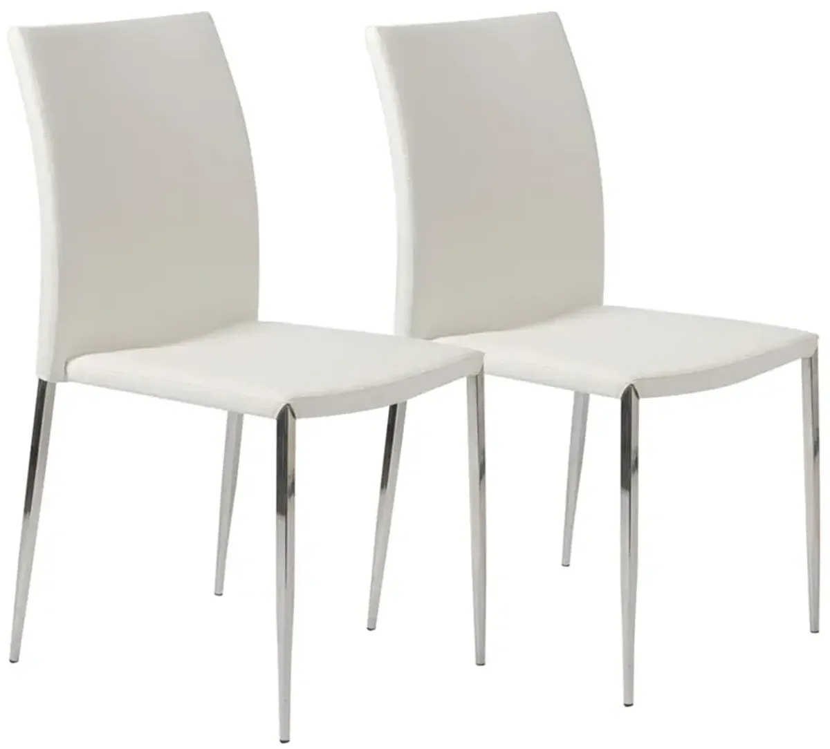 Diana White Faux Leather Dining Chairs Set of 2