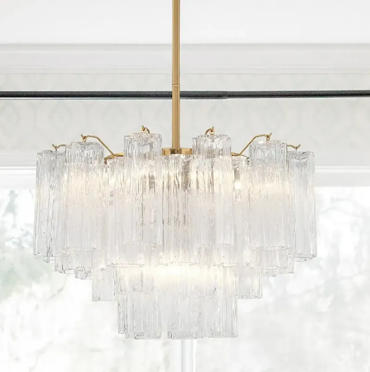 Crystorama Addis 22" Wide Aged Brass 9-Light Chandelier