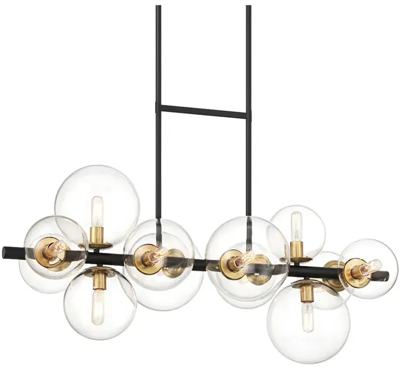 Possini Euro Vasa 34" Black and Gold 12-Light Modern Island Chandelier