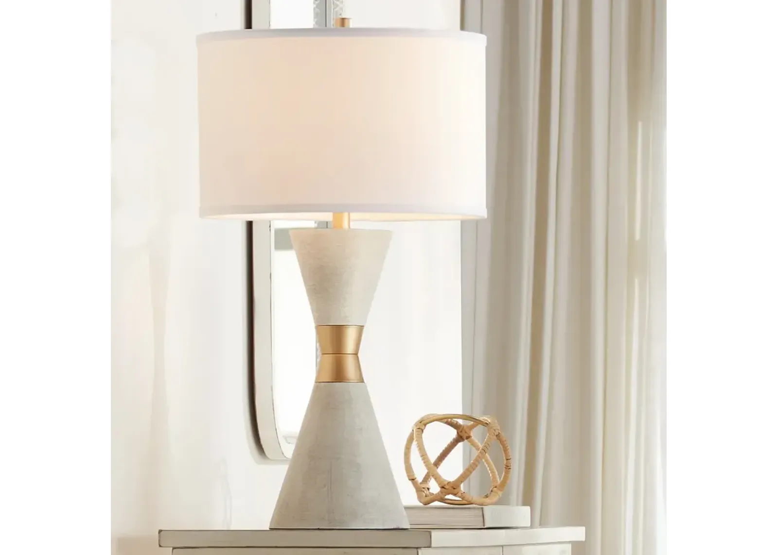 Pacific Coast Lighting Hourglass 29 1/2" High White Modern Table Lamp