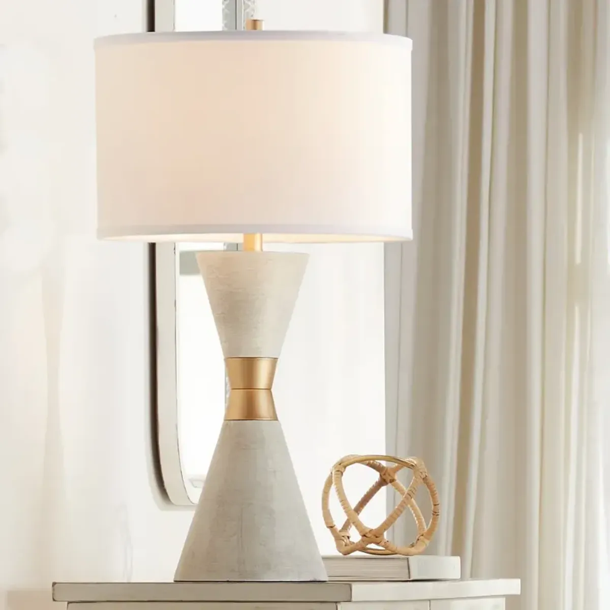 Pacific Coast Lighting Hourglass 29 1/2" High White Modern Table Lamp