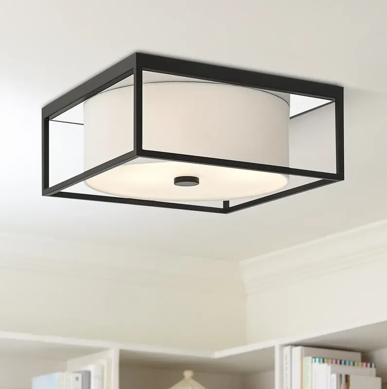 Possini Euro Graham 17 1/2" Wide Matte Black Ceiling Light