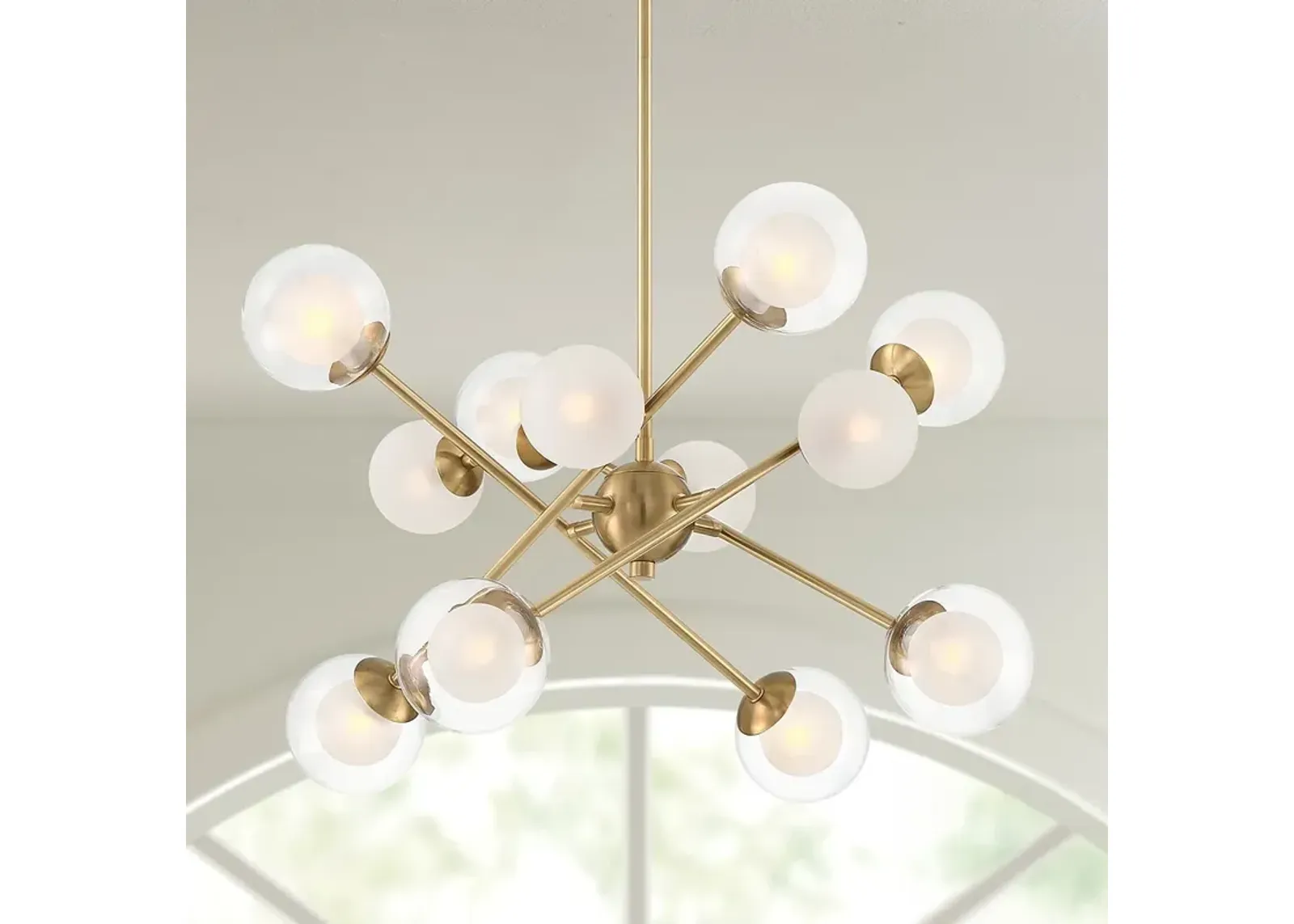 Possini Euro Davis 26 1/4" Soft Gold 12-Light LED Sputnik Chandelier