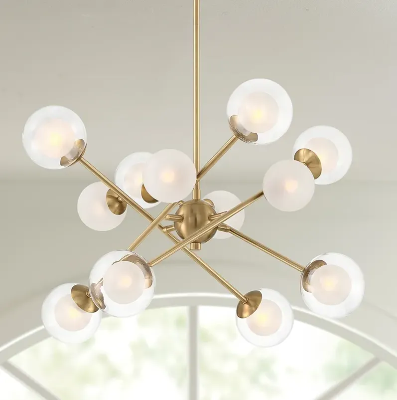 Possini Euro Davis 26 1/4" Soft Gold 12-Light LED Sputnik Chandelier