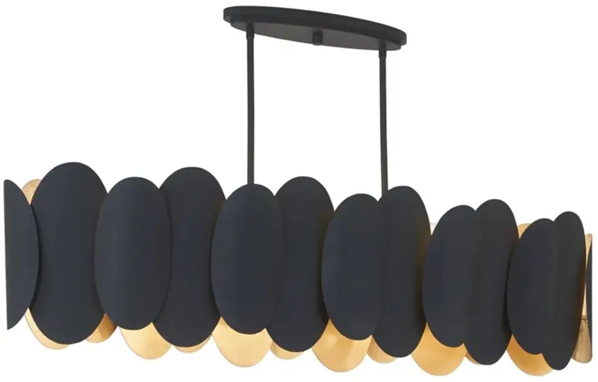 Minka-Lavery Vailen 10-Light Dark Black and Textured Gold Island Chandelier